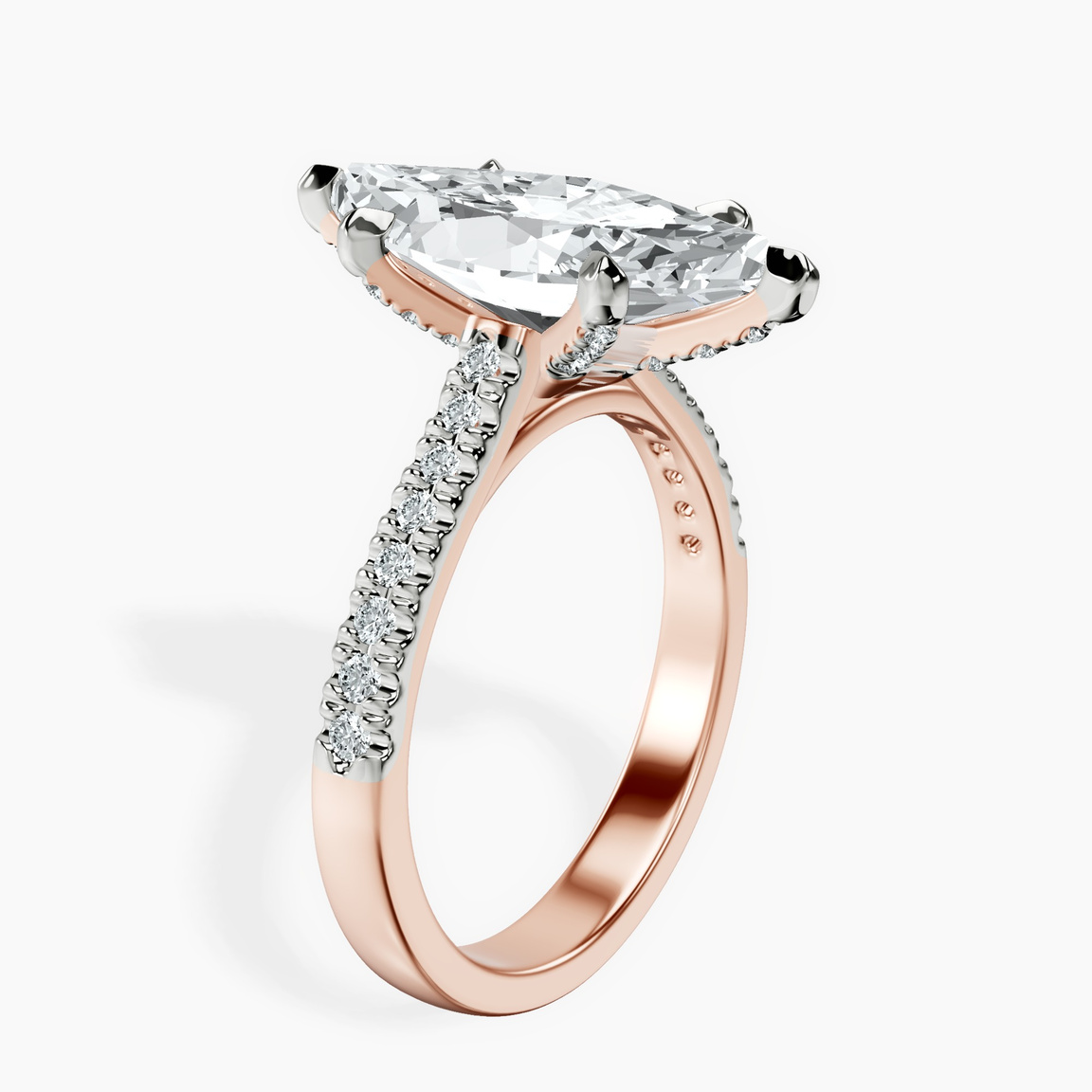 18kt Rose Gold Amy Tapered Eternity Lab Diamond Ring standing product image one