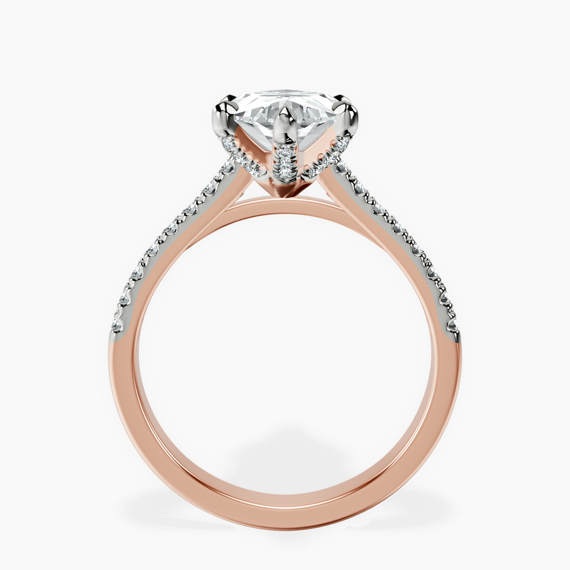 18kt Rose Gold Amy Tapered Eternity Lab Diamond Ring side right image one