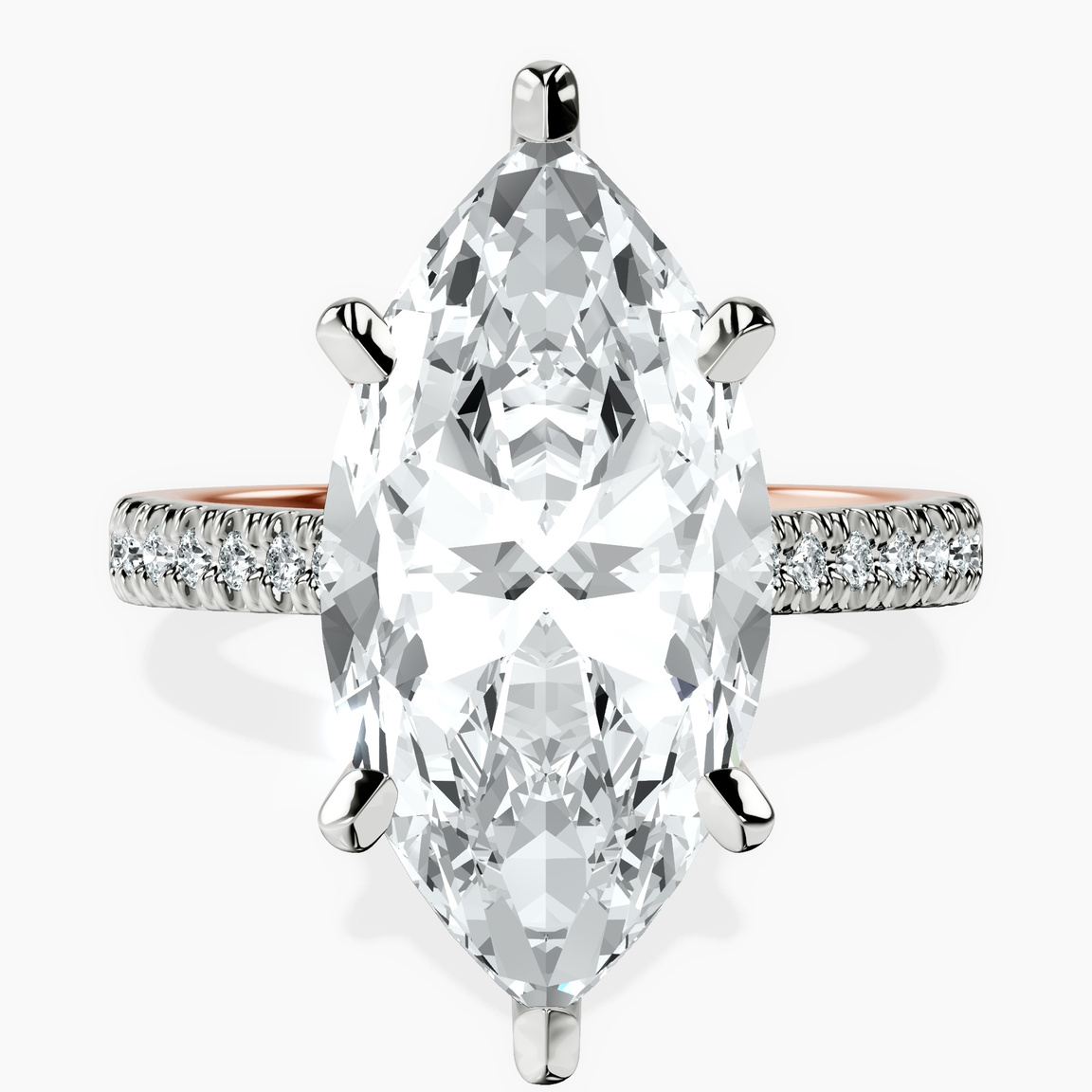 14kt Rose Gold Amy Tapered Eternity Lab Diamond Ring front image