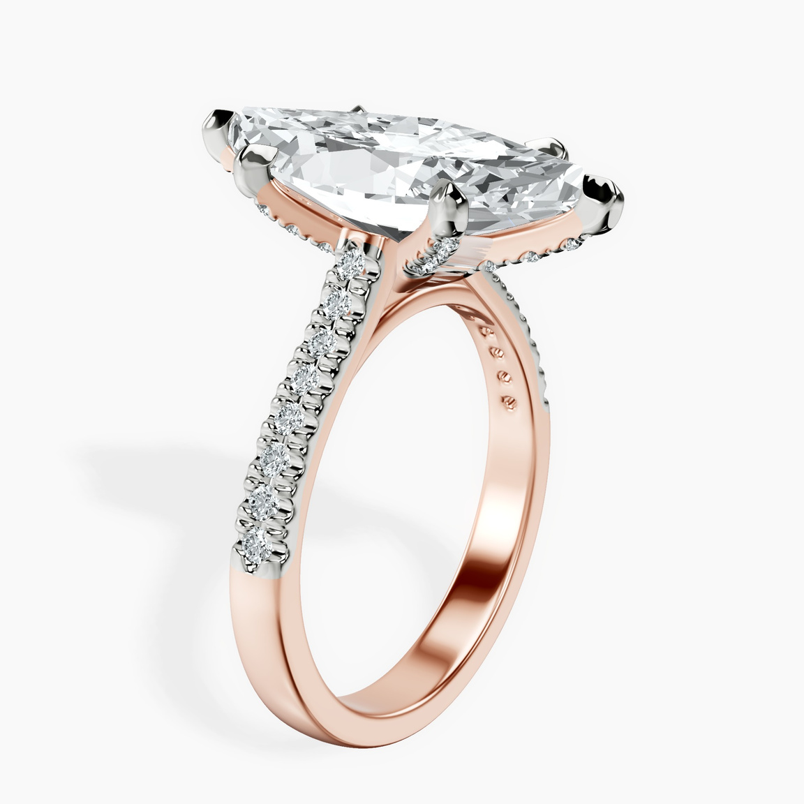 14kt Rose Gold Amy Tapered Eternity Lab Diamond Ring standing product image one