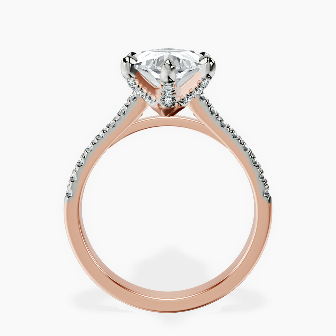 14kt Rose Gold Amy Tapered Eternity Lab Diamond Ring side right image one