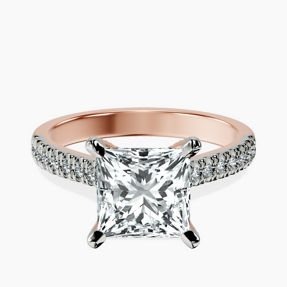 18kt Rose Gold Amy Tapered Eternity Lab Diamond Ring front image