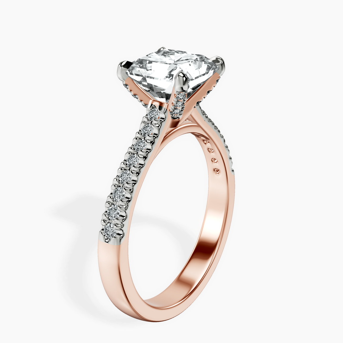 10kt Rose Gold Amy Tapered Eternity Lab Diamond Ring standing product image one