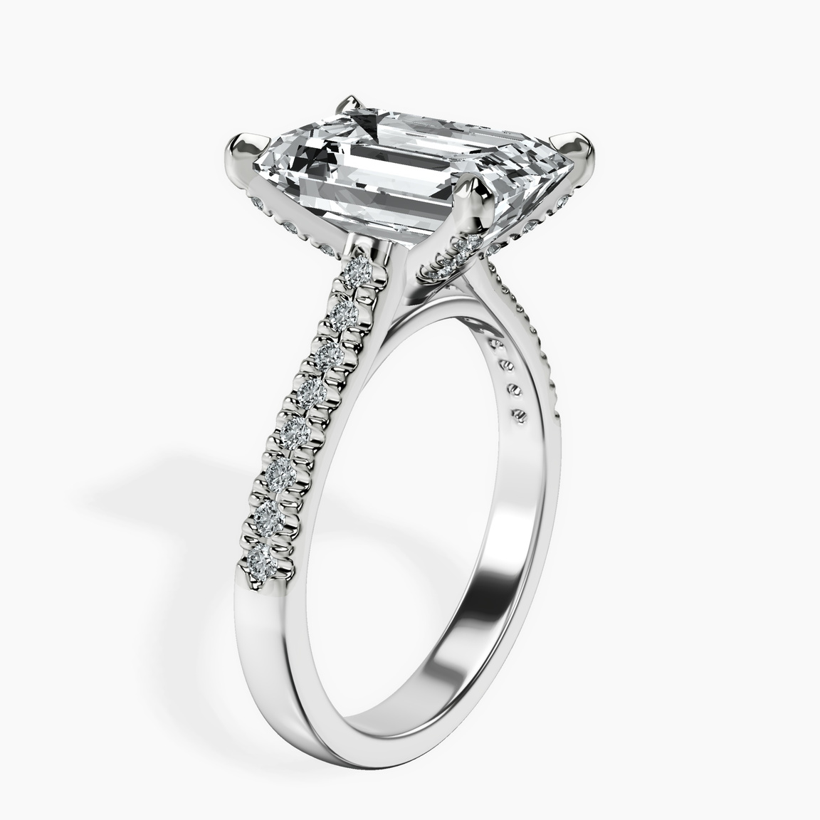10kt White Gold Amy Tapered Eternity Lab Diamond Ring standing product image one