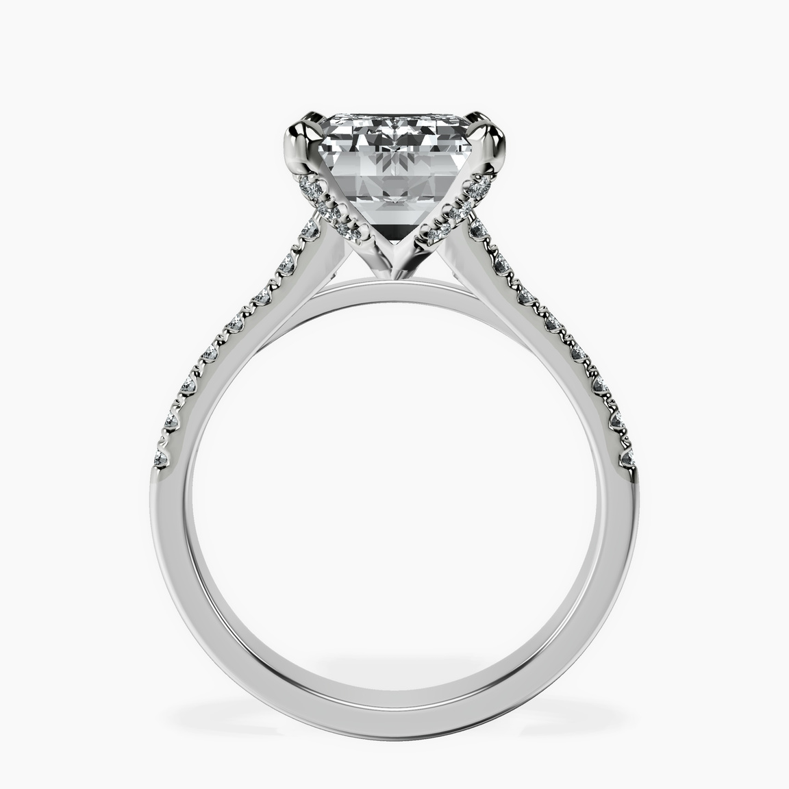 10kt White Gold Amy Tapered Eternity Lab Diamond Ring side right image one