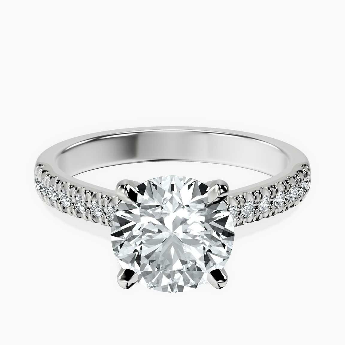 9ct White Gold Amy Tapered Eternity Lab Diamond Ring front image