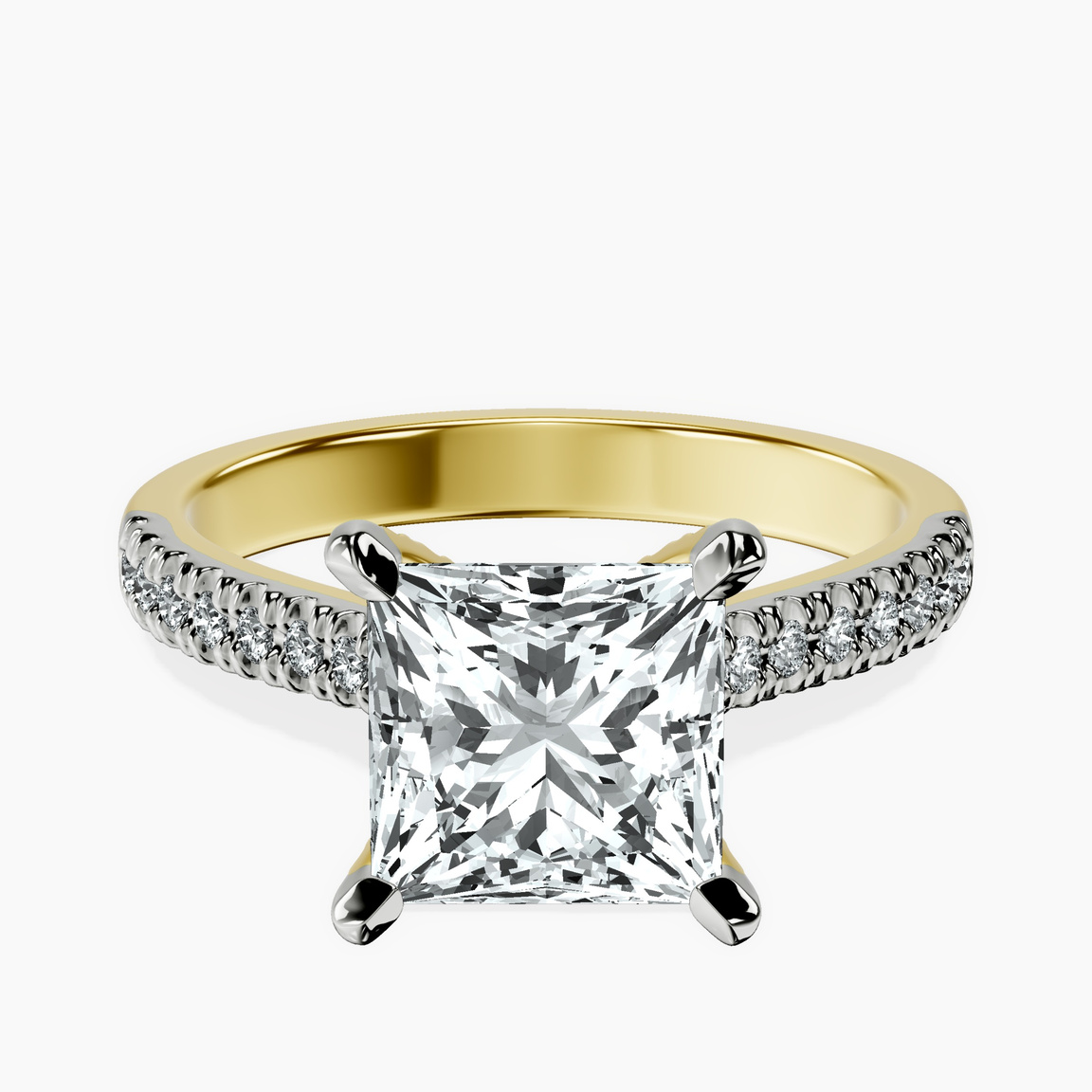 18kt Yellow Gold Amy Tapered Eternity Lab Diamond Ring front image