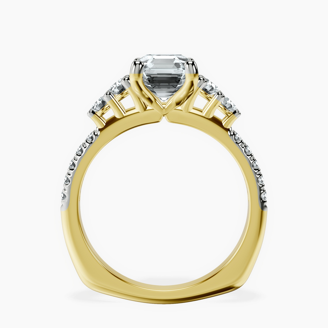 14kt Yellow Gold Geneva Side Stone Lab Diamond Ring side right image one