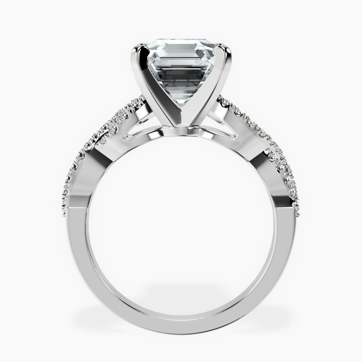 10kt White Gold Lorene Twisted Shank Lab Diamond Ring side right image one