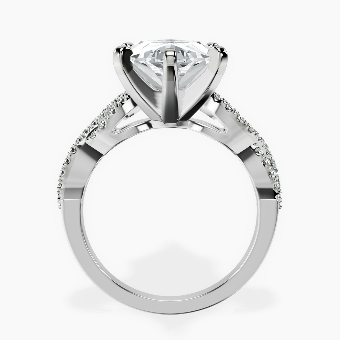 10kt White Gold Lorene Twisted Shank Lab Diamond Ring side right image one