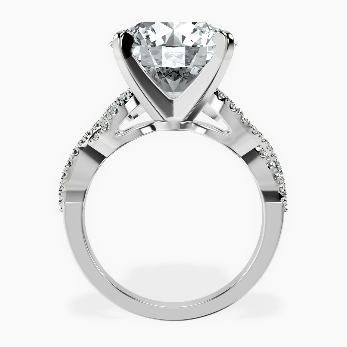 10kt White Gold Lorene Twisted Shank Lab Diamond Ring side right image one