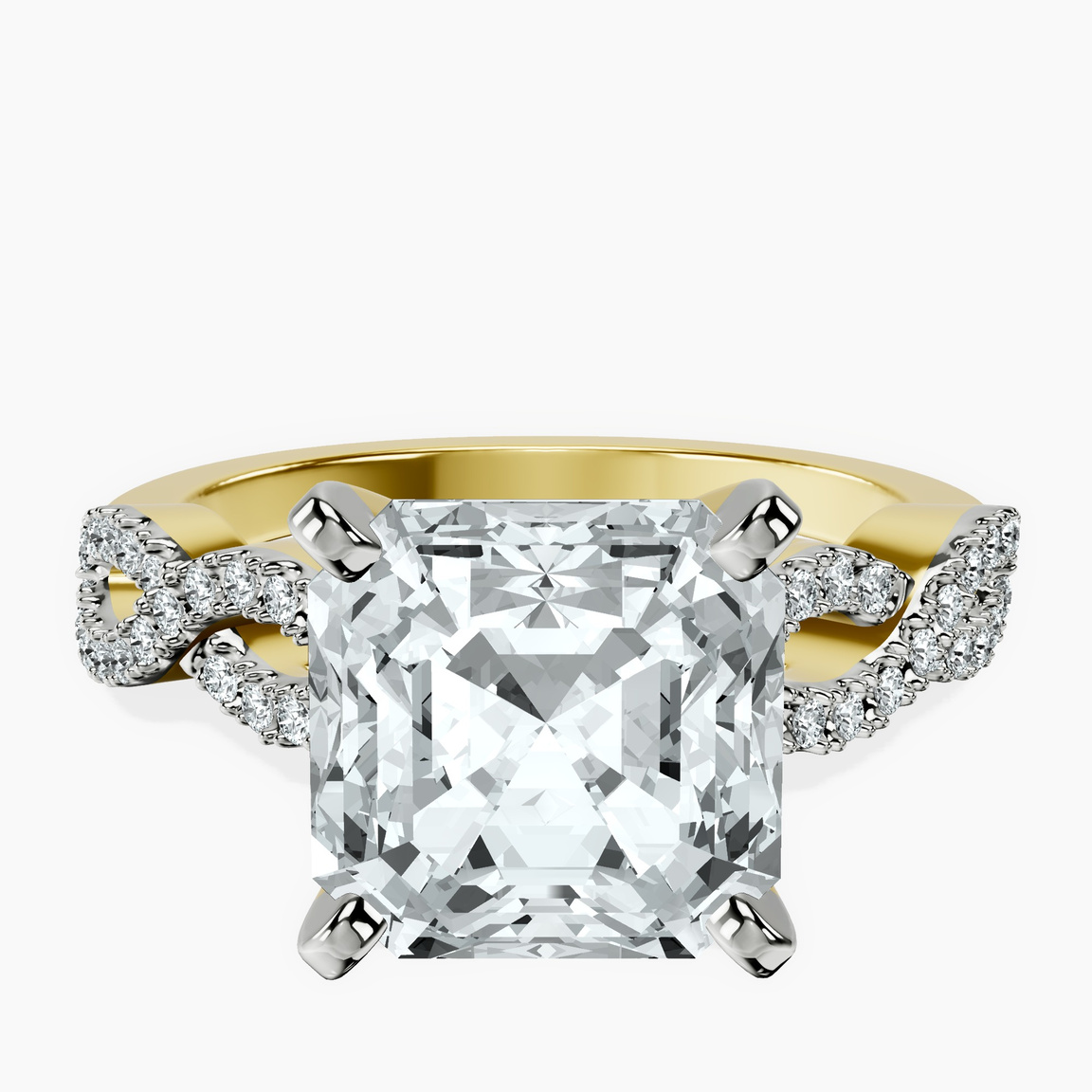 14kt Yellow Gold Lorene Twisted Shank Lab Diamond Ring front image
