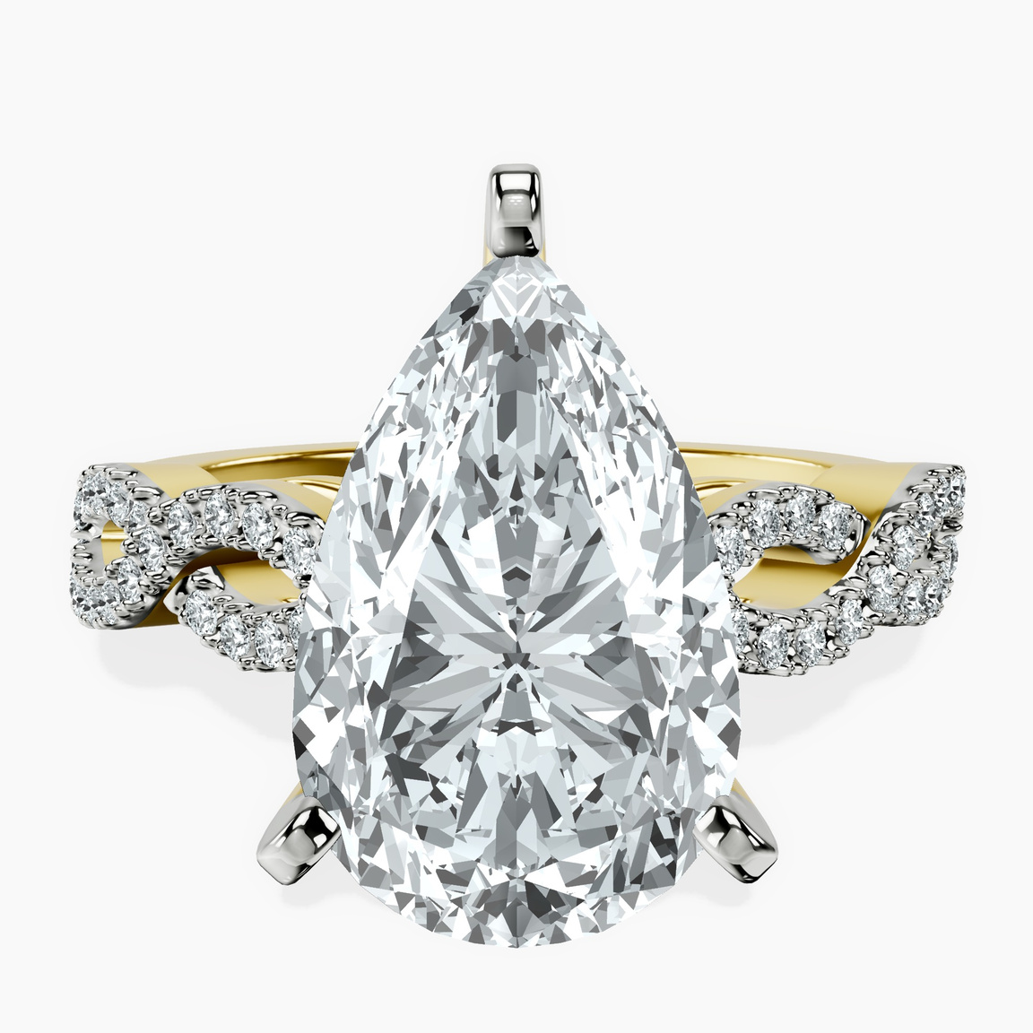 14kt Yellow Gold Lorene Twisted Shank Lab Diamond Ring front image