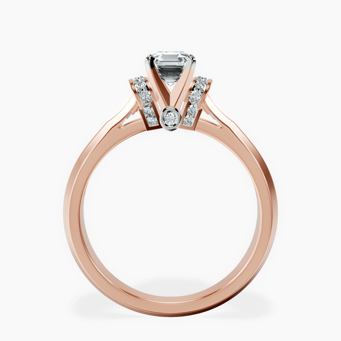 10kt Rose Gold Delanie Side Cuff Lab Diamond Ring side right image one