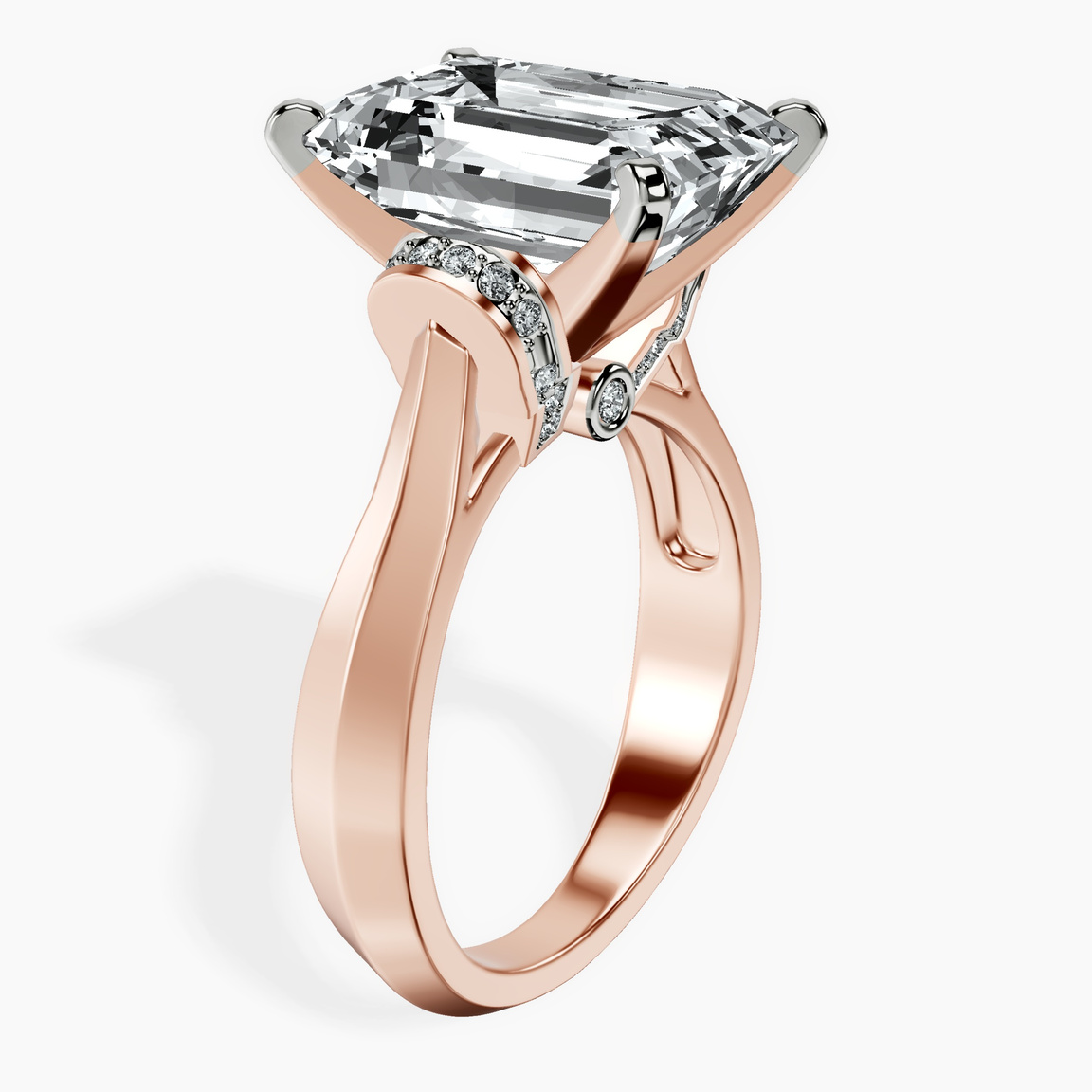 10kt Rose Gold Delanie Side Cuff Lab Diamond Ring standing product image one