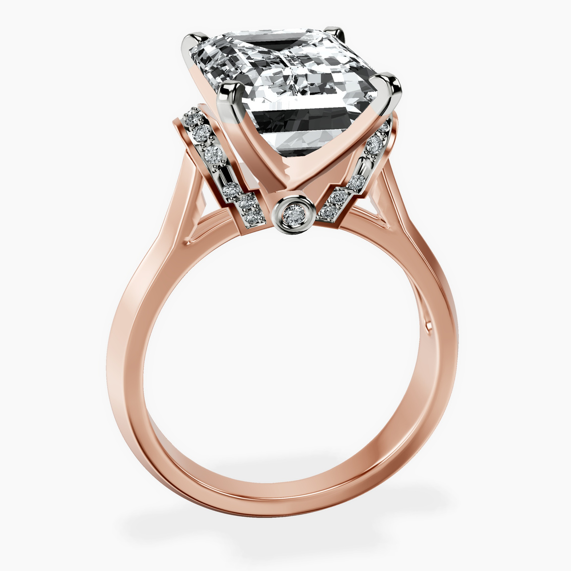 10kt Rose Gold Delanie Side Cuff Lab Diamond Ring side right image one