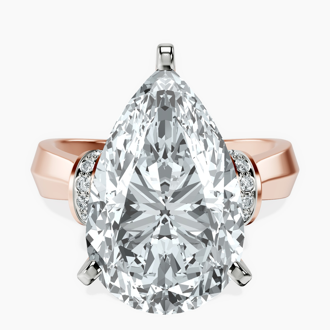 18kt Rose Gold Delanie Side Cuff Lab Diamond Ring front image