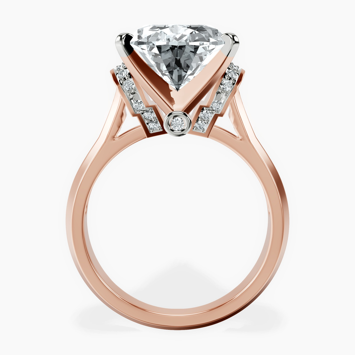 18kt Rose Gold Delanie Side Cuff Lab Diamond Ring side right image one