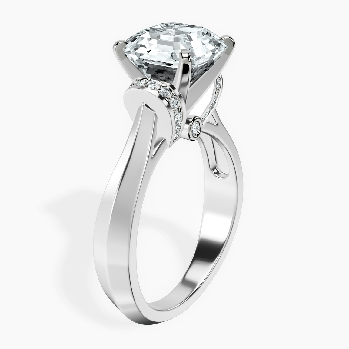 14kt White Gold Delanie Side Cuff Lab Diamond Ring standing product image one