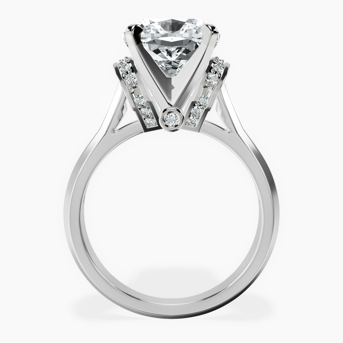Platinum Delanie Side Cuff Lab Diamond Ring side right image one
