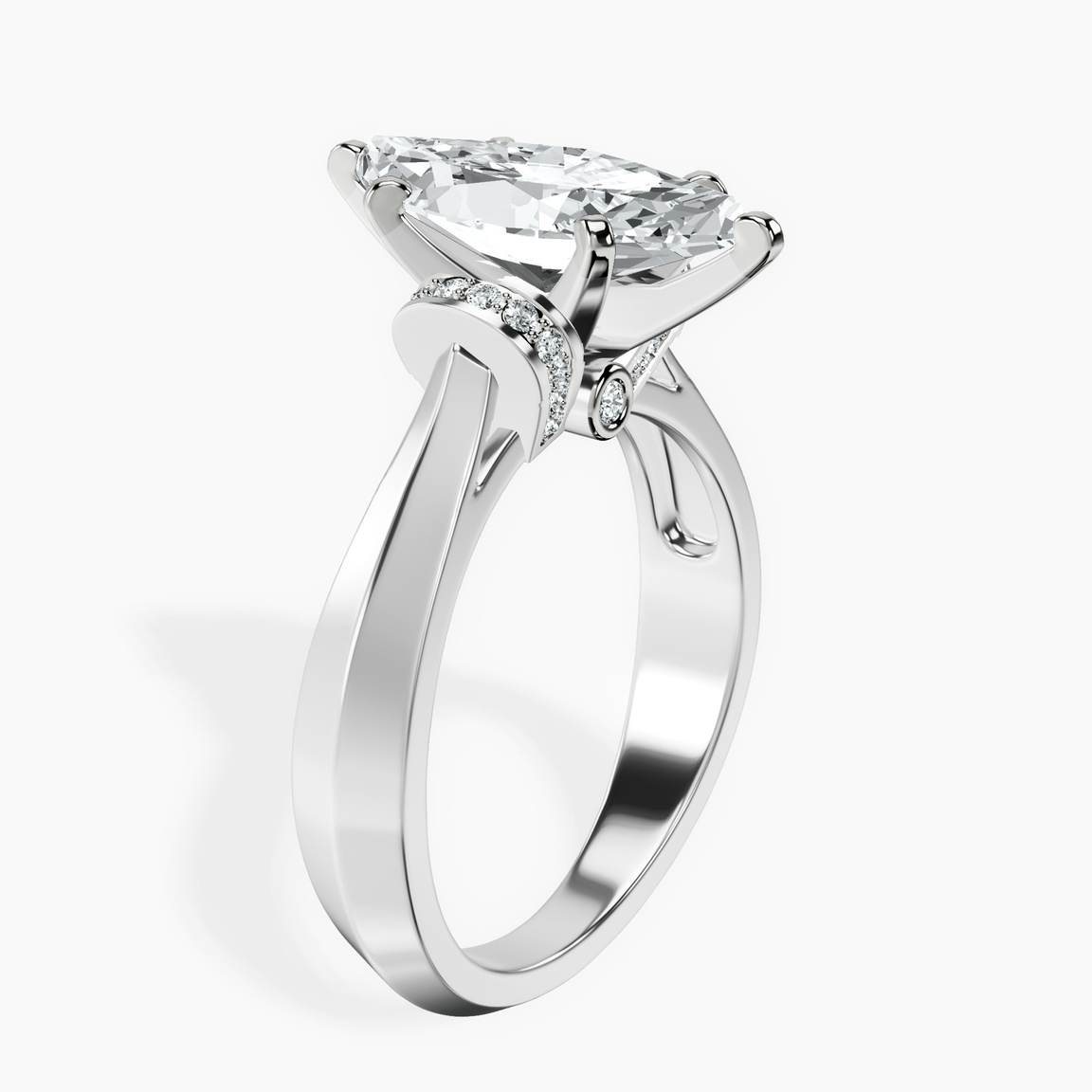 Platinum Delanie Side Cuff Lab Diamond Ring standing product image one