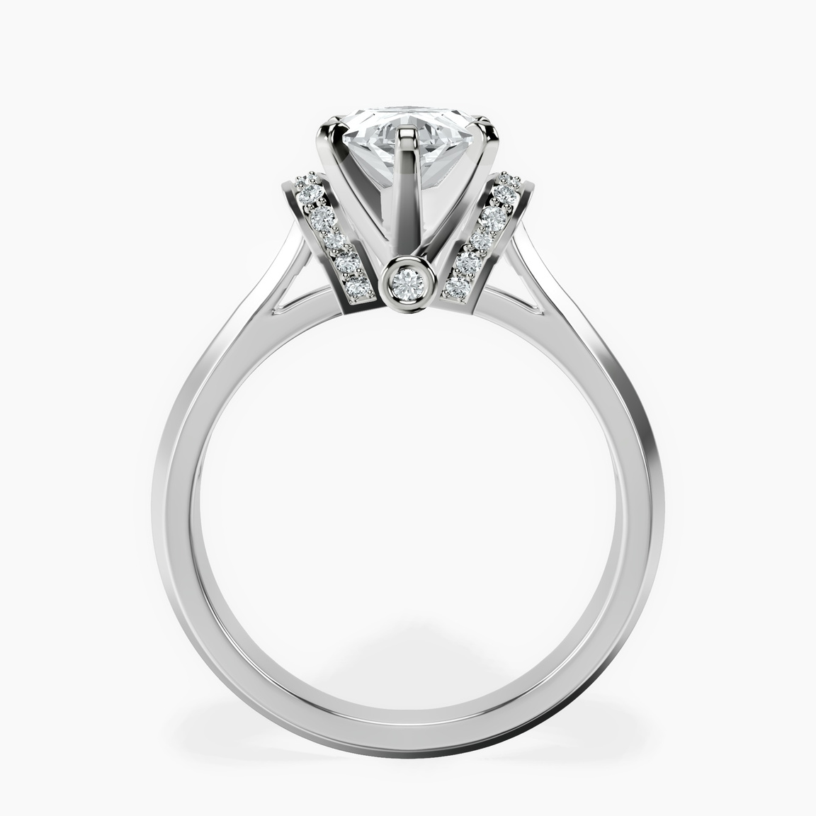 Platinum Delanie Side Cuff Lab Diamond Ring side right image one