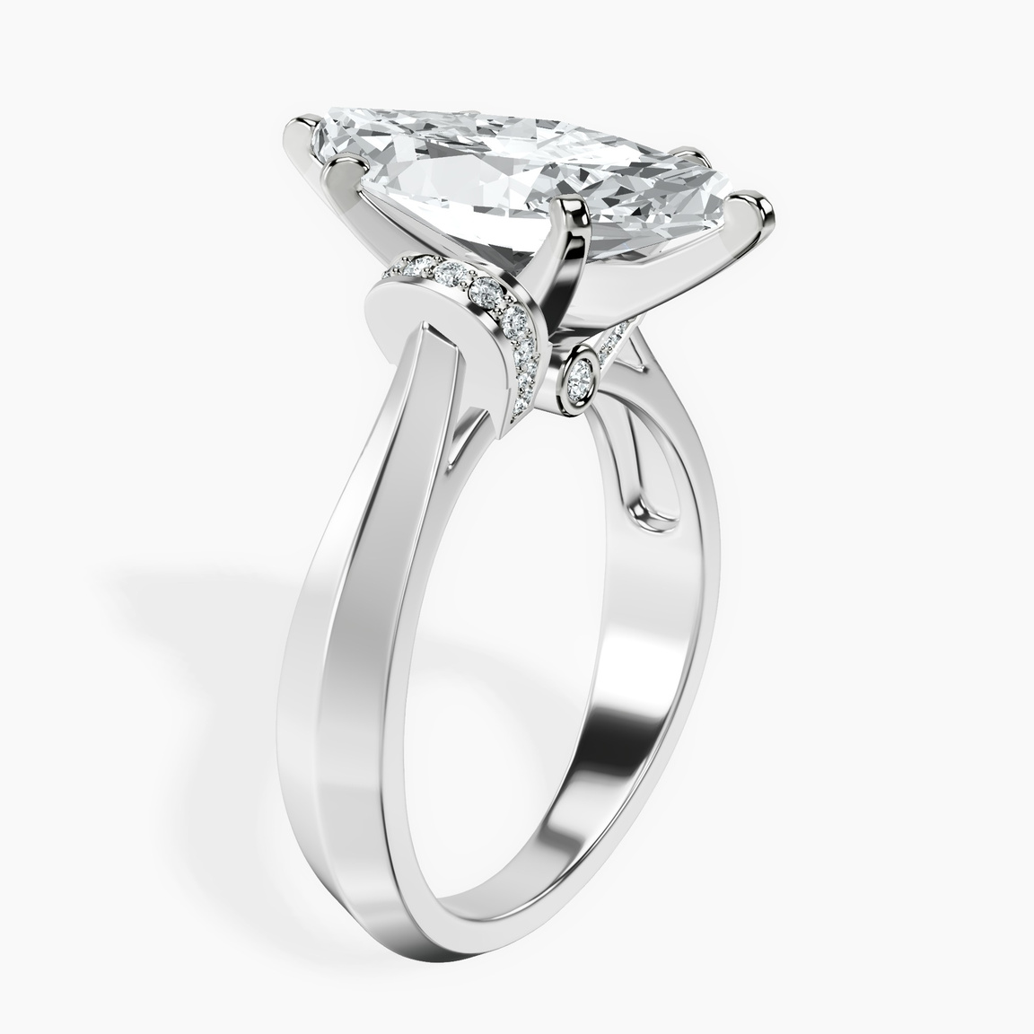 Platinum Delanie Side Cuff Lab Diamond Ring standing product image one