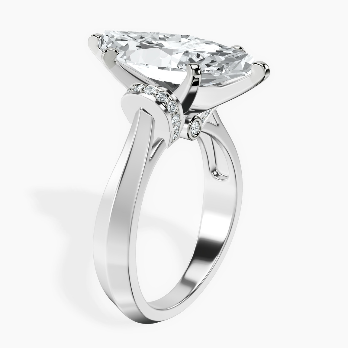 Platinum Delanie Side Cuff Lab Diamond Ring standing product image one