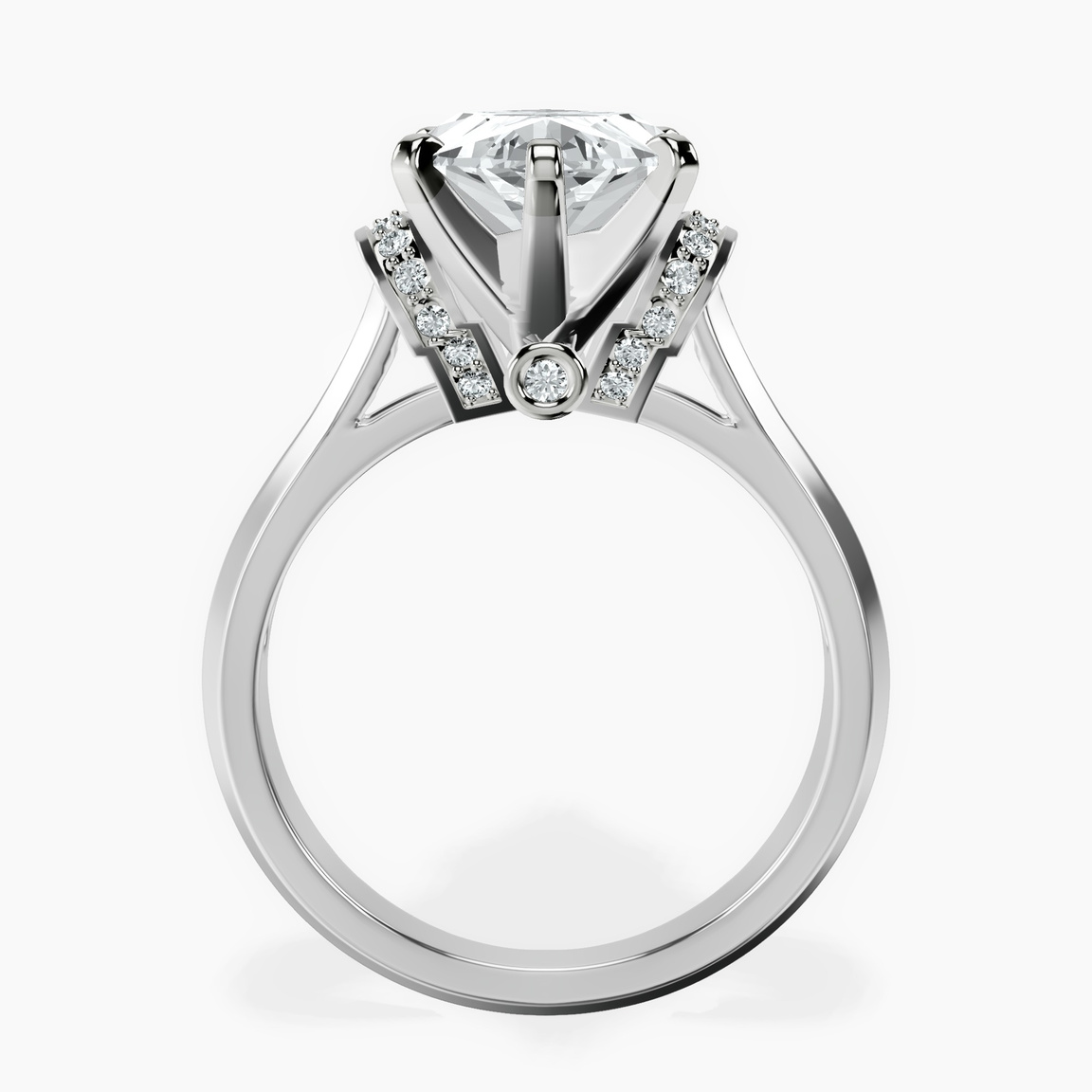 Platinum Delanie Side Cuff Lab Diamond Ring side right image one