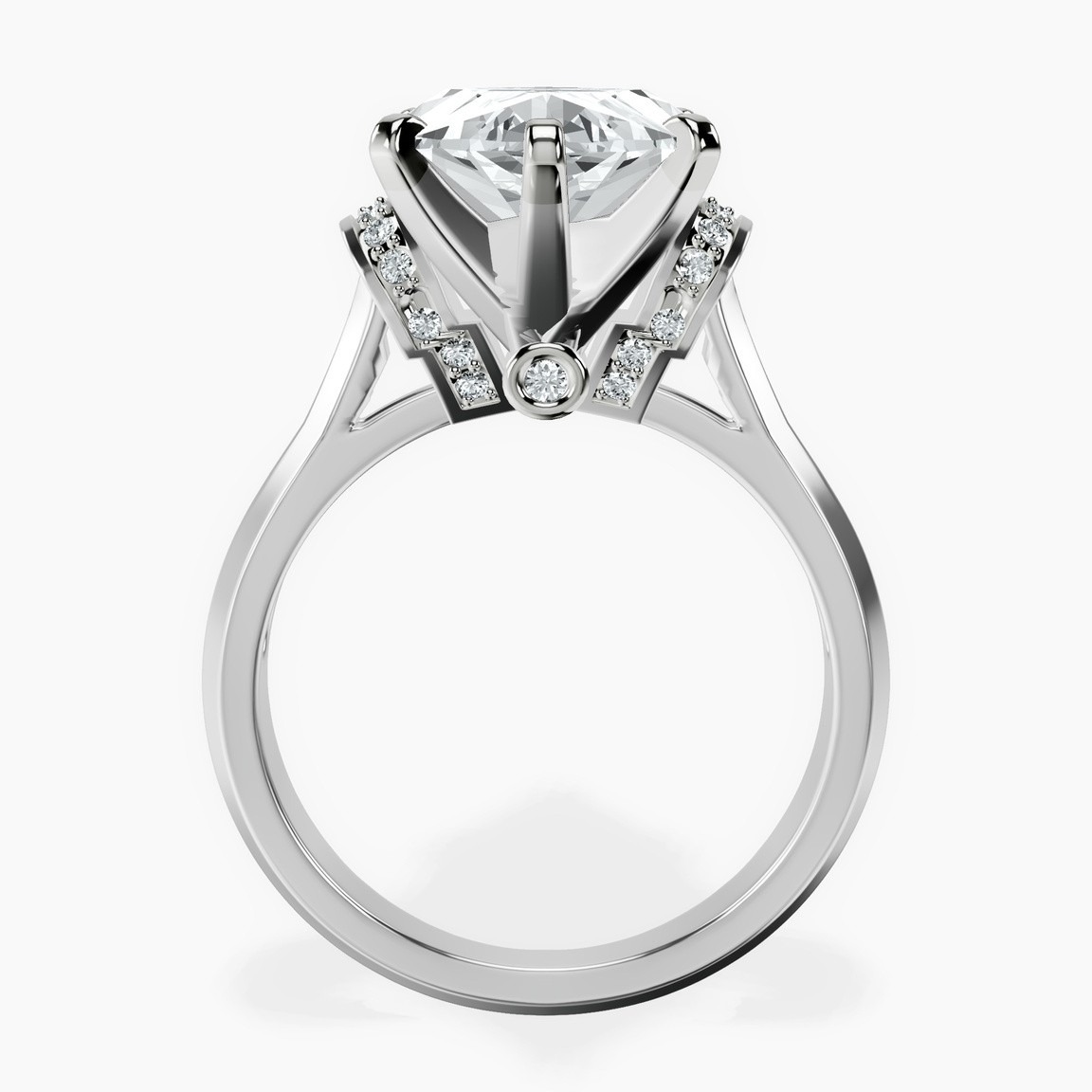14kt White Gold Delanie Side Cuff Lab Diamond Ring side right image one