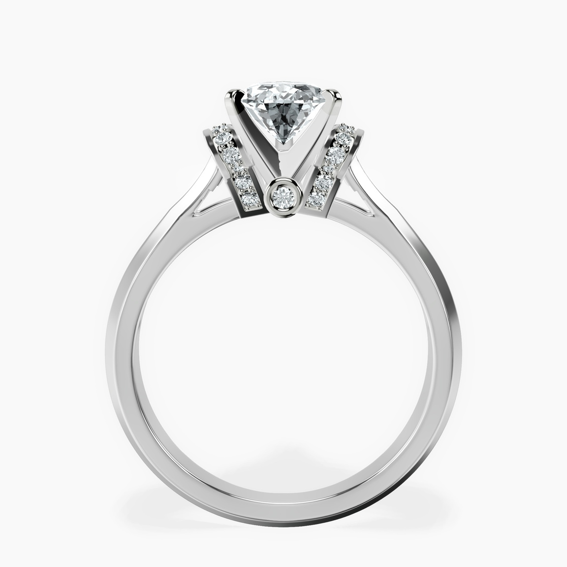 14kt White Gold Delanie Side Cuff Lab Diamond Ring side right image one