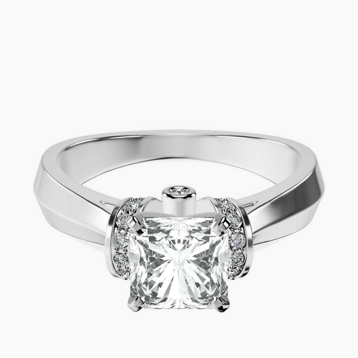 Platinum Delanie Side Cuff Lab Diamond Ring front image