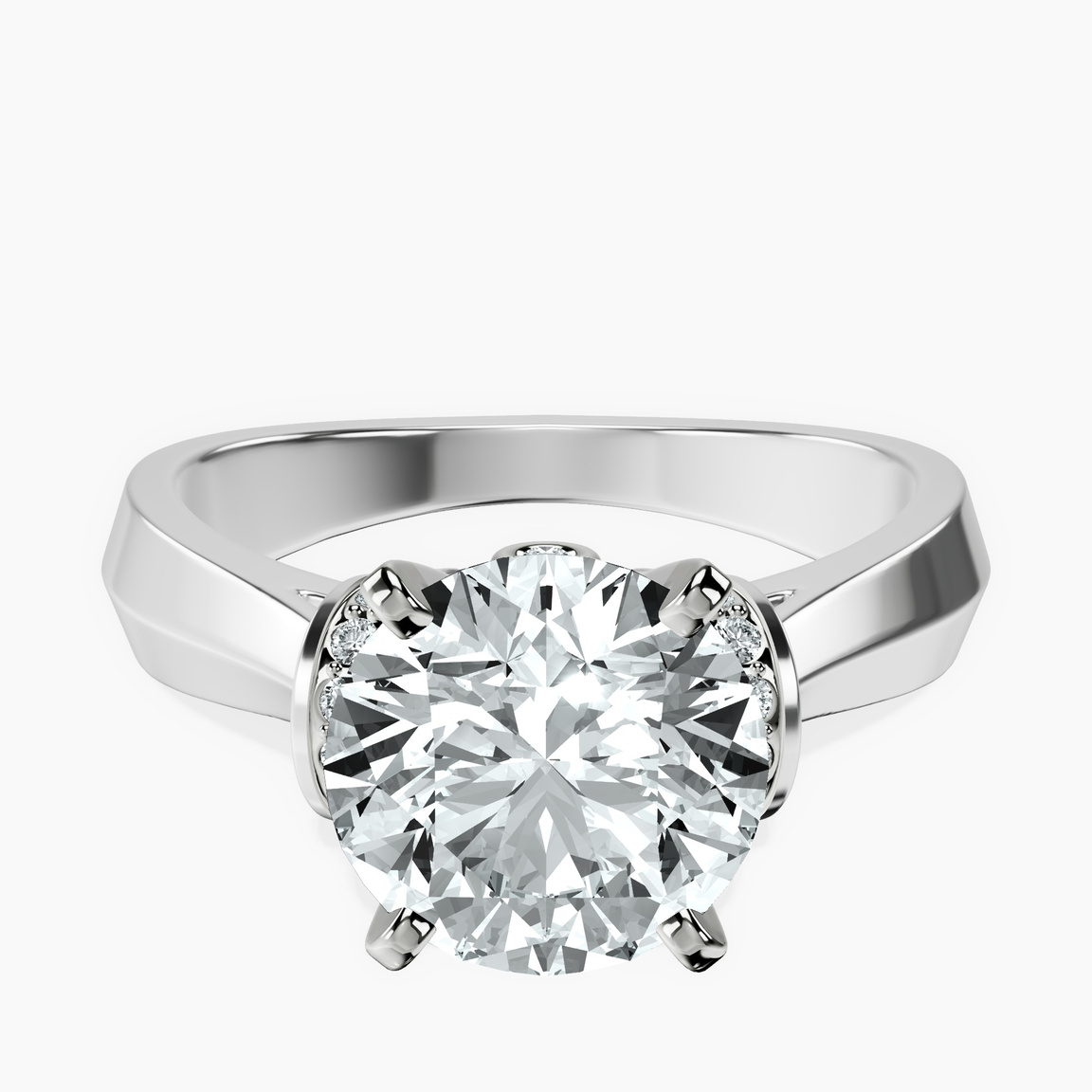 10kt White Gold Delanie Side Cuff Lab Diamond Ring front image