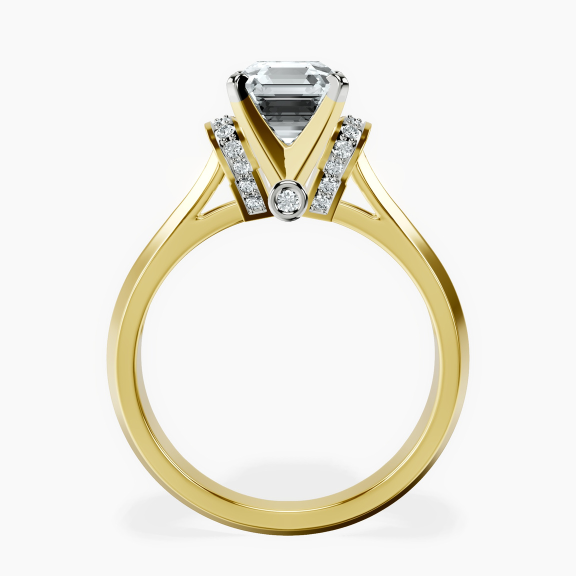 9ct Yellow Gold Delanie Side Cuff Lab Diamond Ring side right image one