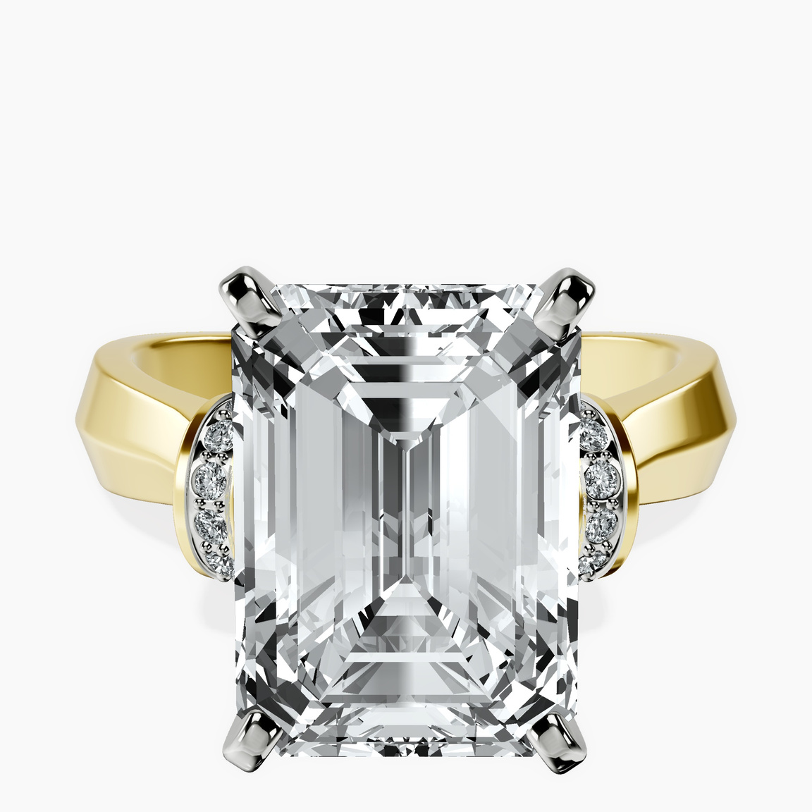14kt Yellow Gold Delanie Side Cuff Lab Diamond Ring front image