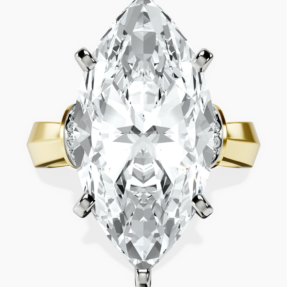 14kt Yellow Gold Delanie Side Cuff Lab Diamond Ring front image