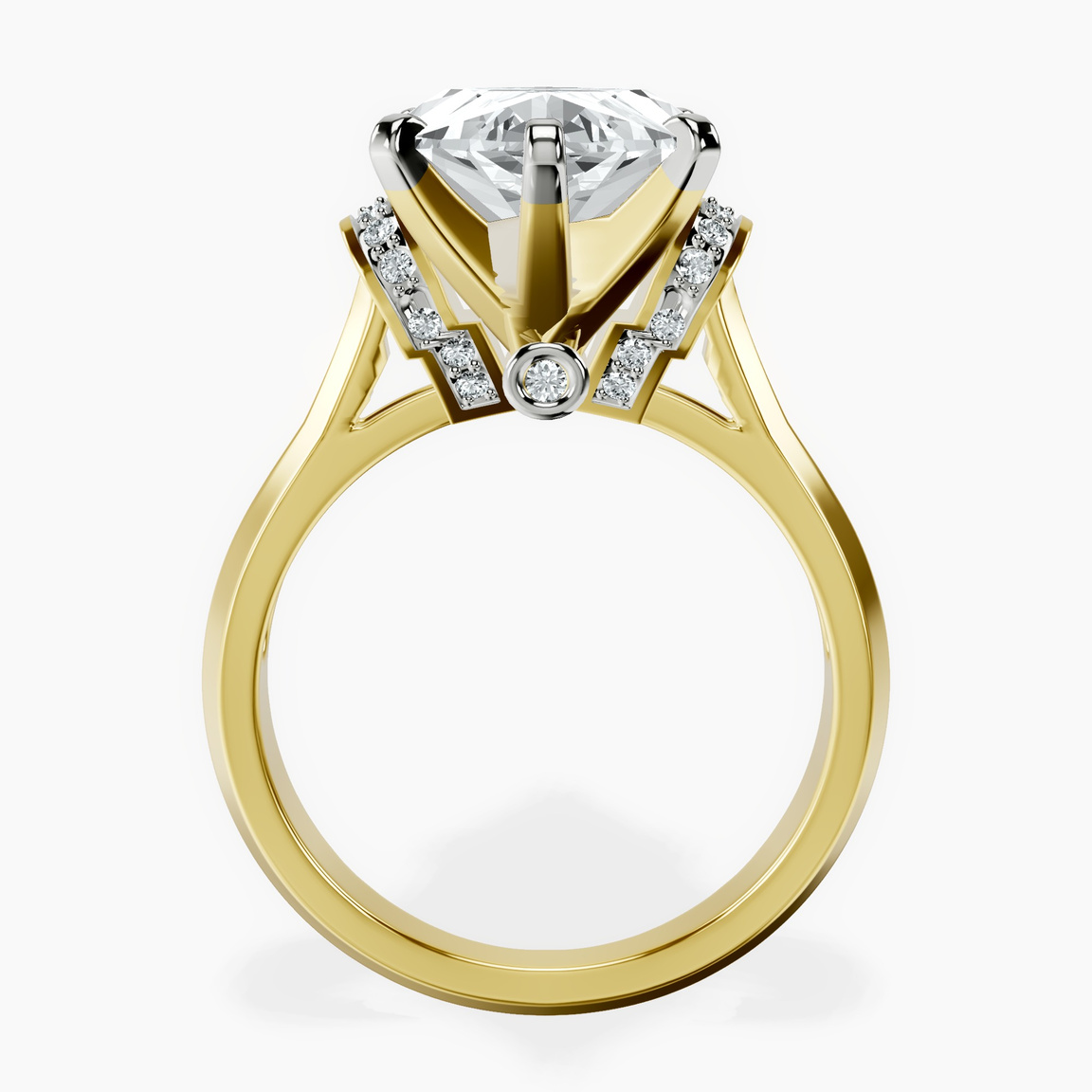 14kt Yellow Gold Delanie Side Cuff Lab Diamond Ring side right image one
