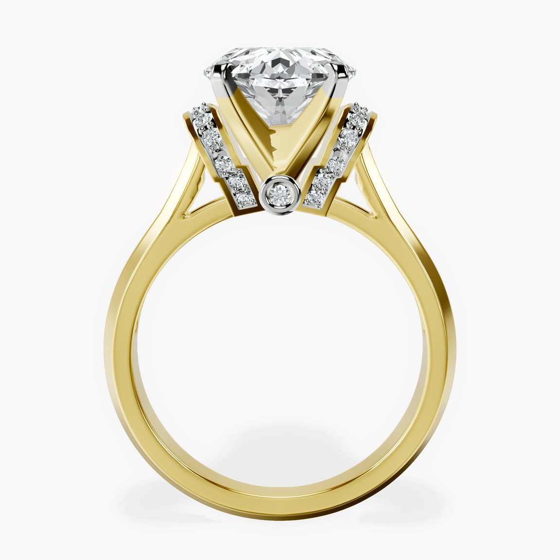 18kt Yellow Gold Delanie Side Cuff Lab Diamond Ring side right image one