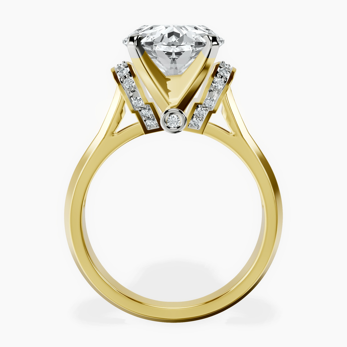 14kt Yellow Gold Delanie Side Cuff Lab Diamond Ring side right image one