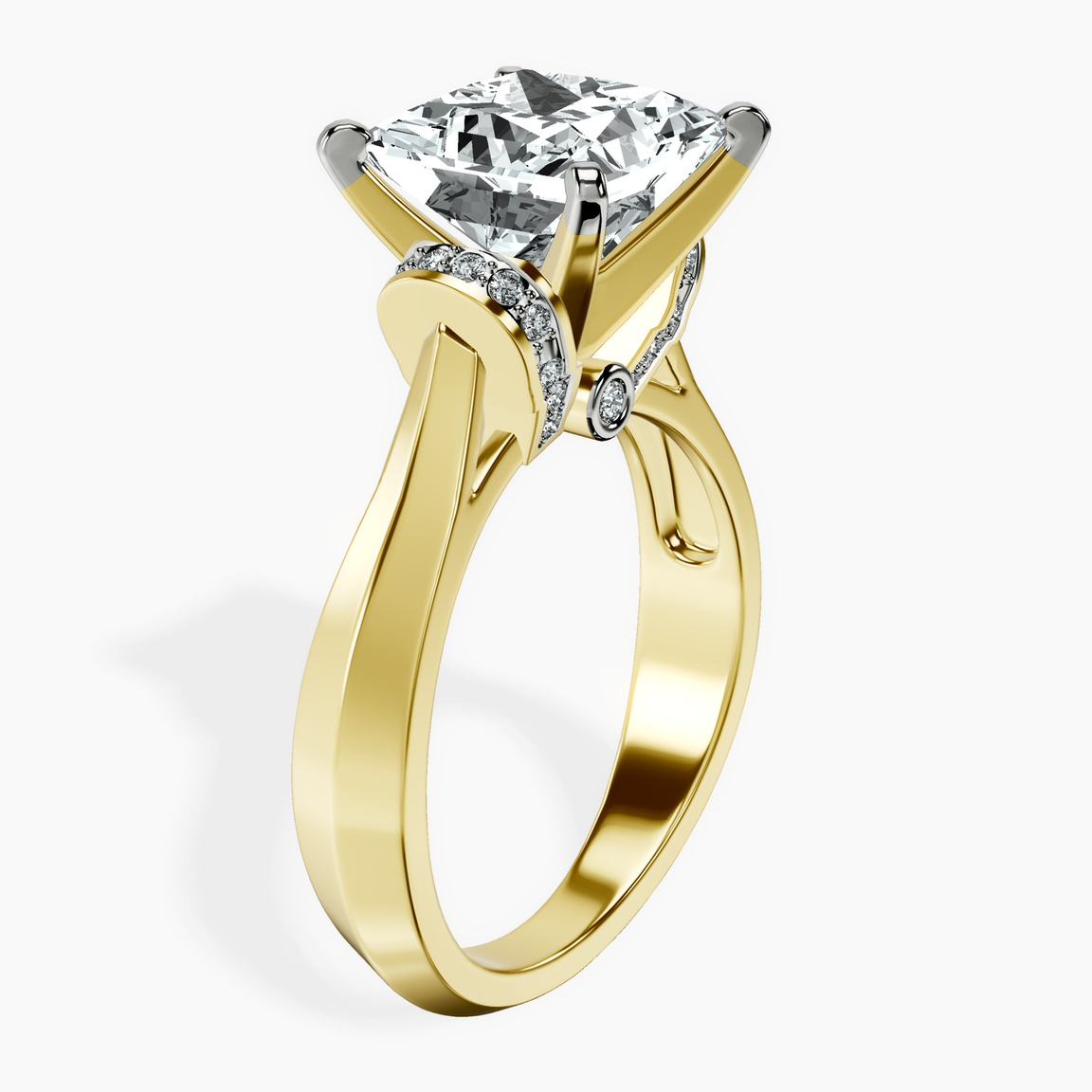 14kt Yellow Gold Delanie Side Cuff Lab Diamond Ring standing product image one