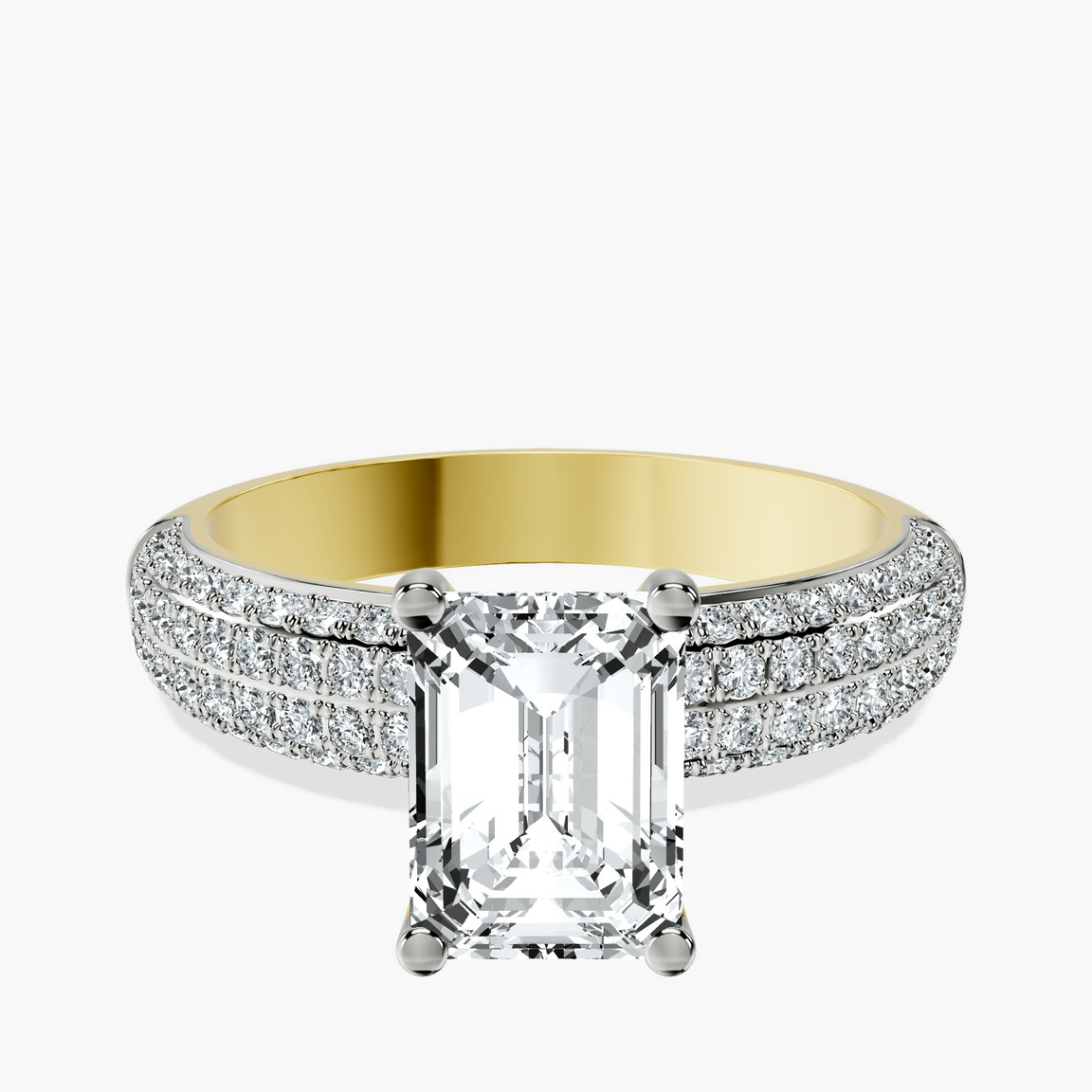 10kt Yellow Gold Amira Luxe Secret Double Halo Lab Diamond Ring front image