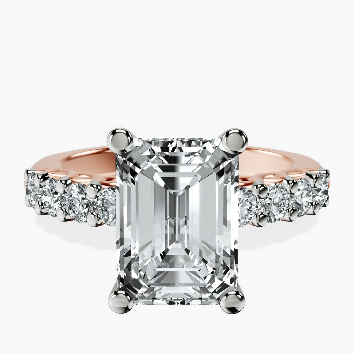 14kt Rose Gold Cassidy Entwined Prongs Lab Diamond Ring front image