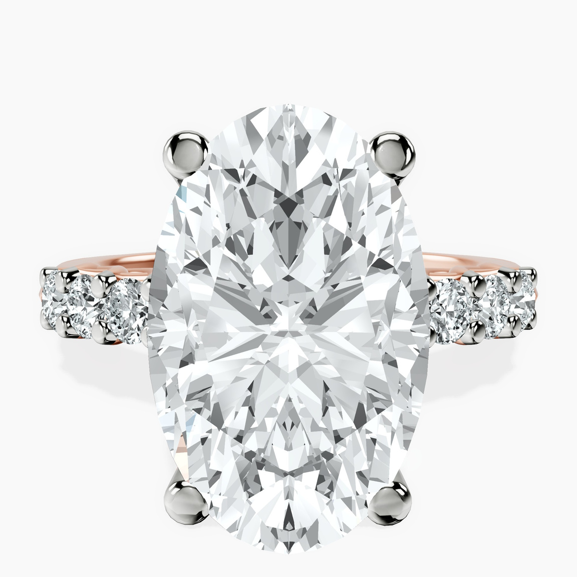 14kt Rose Gold Cassidy Entwined Prongs Lab Diamond Ring front image