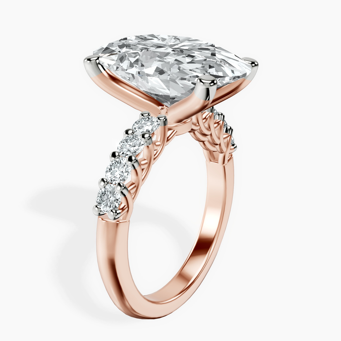 14kt Rose Gold Cassidy Entwined Prongs Lab Diamond Ring standing product image one