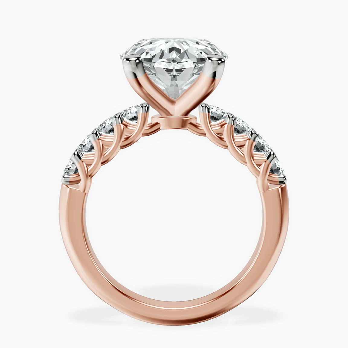 14kt Rose Gold Cassidy Entwined Prongs Lab Diamond Ring side right image one