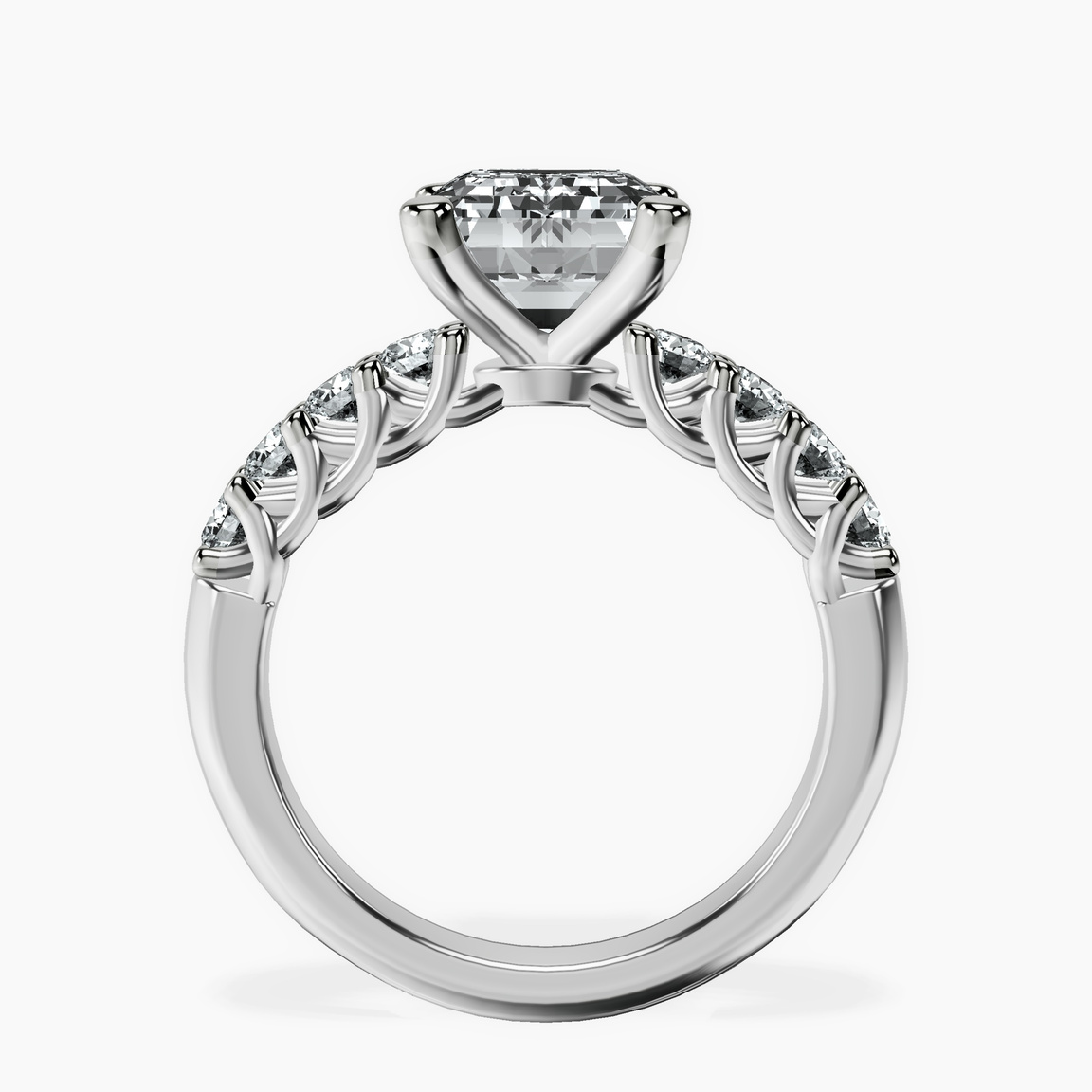Platinum Cassidy Entwined Prongs Lab Diamond Ring side right image one