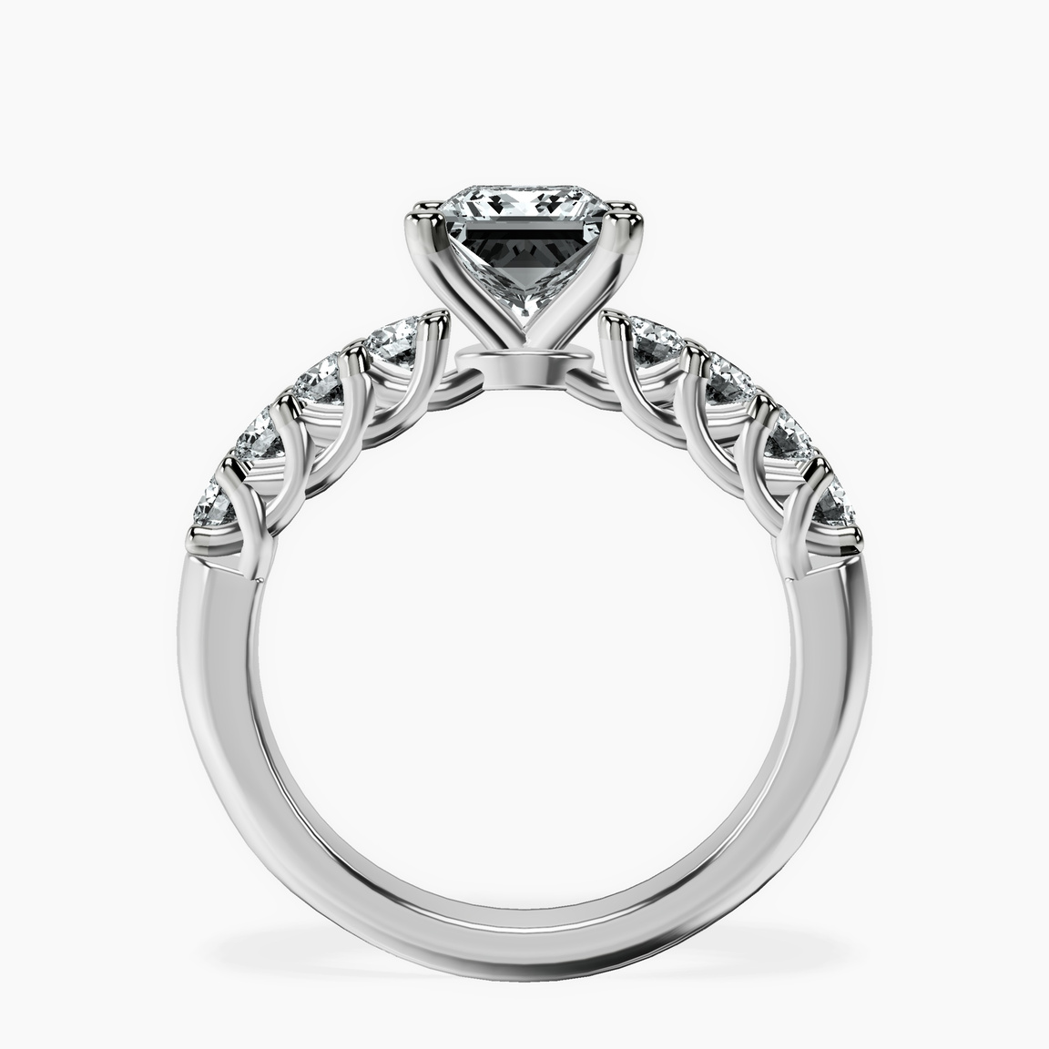 Platinum Cassidy Entwined Prongs Lab Diamond Ring side right image one