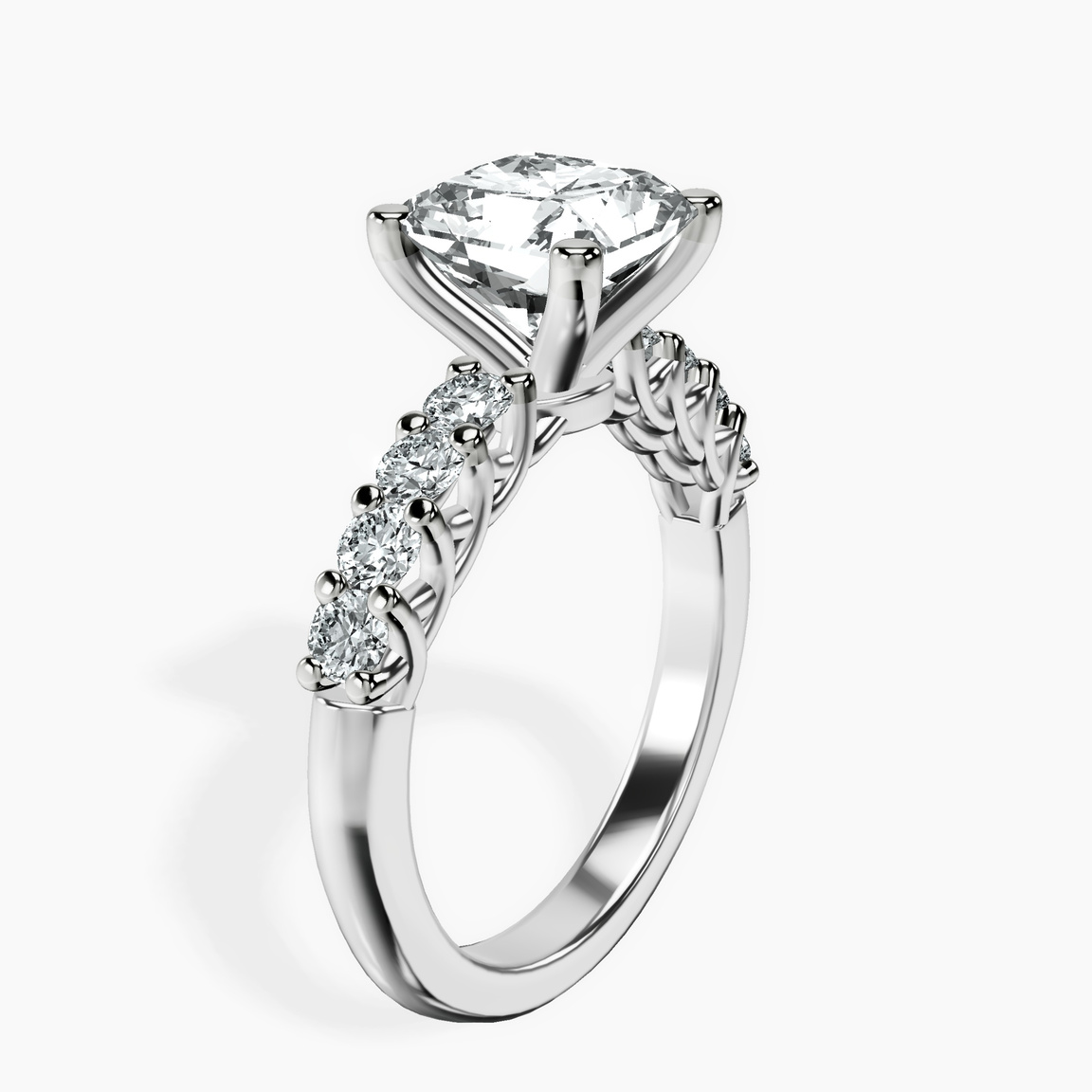 Platinum Cassidy Entwined Prongs Lab Diamond Ring standing product image one