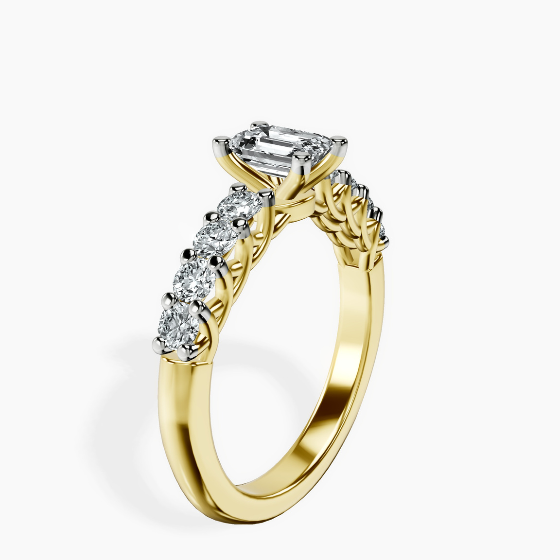 18kt Yellow Gold Cassidy Entwined Prongs Lab Diamond Ring standing product image one