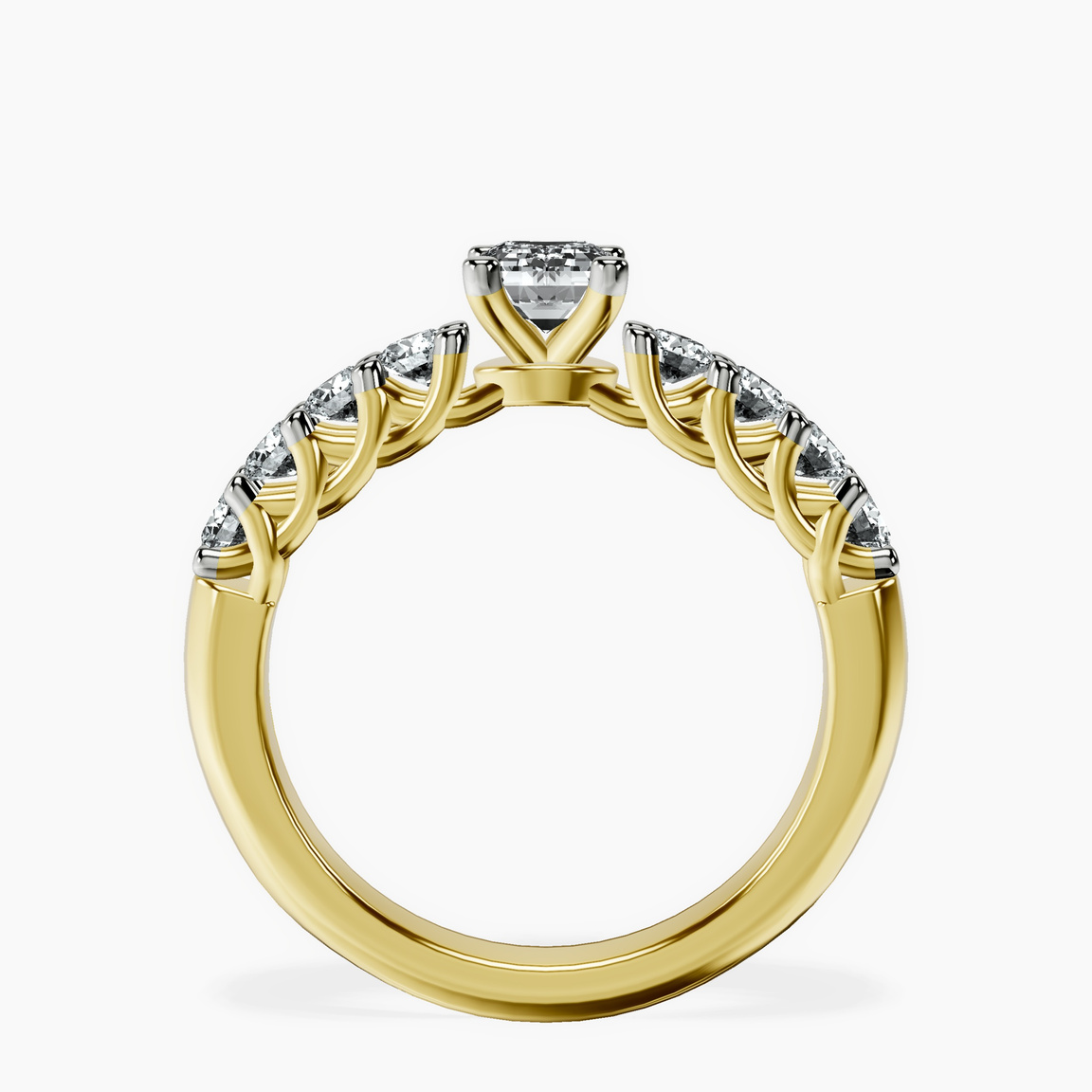 18kt Yellow Gold Cassidy Entwined Prongs Lab Diamond Ring side right image one